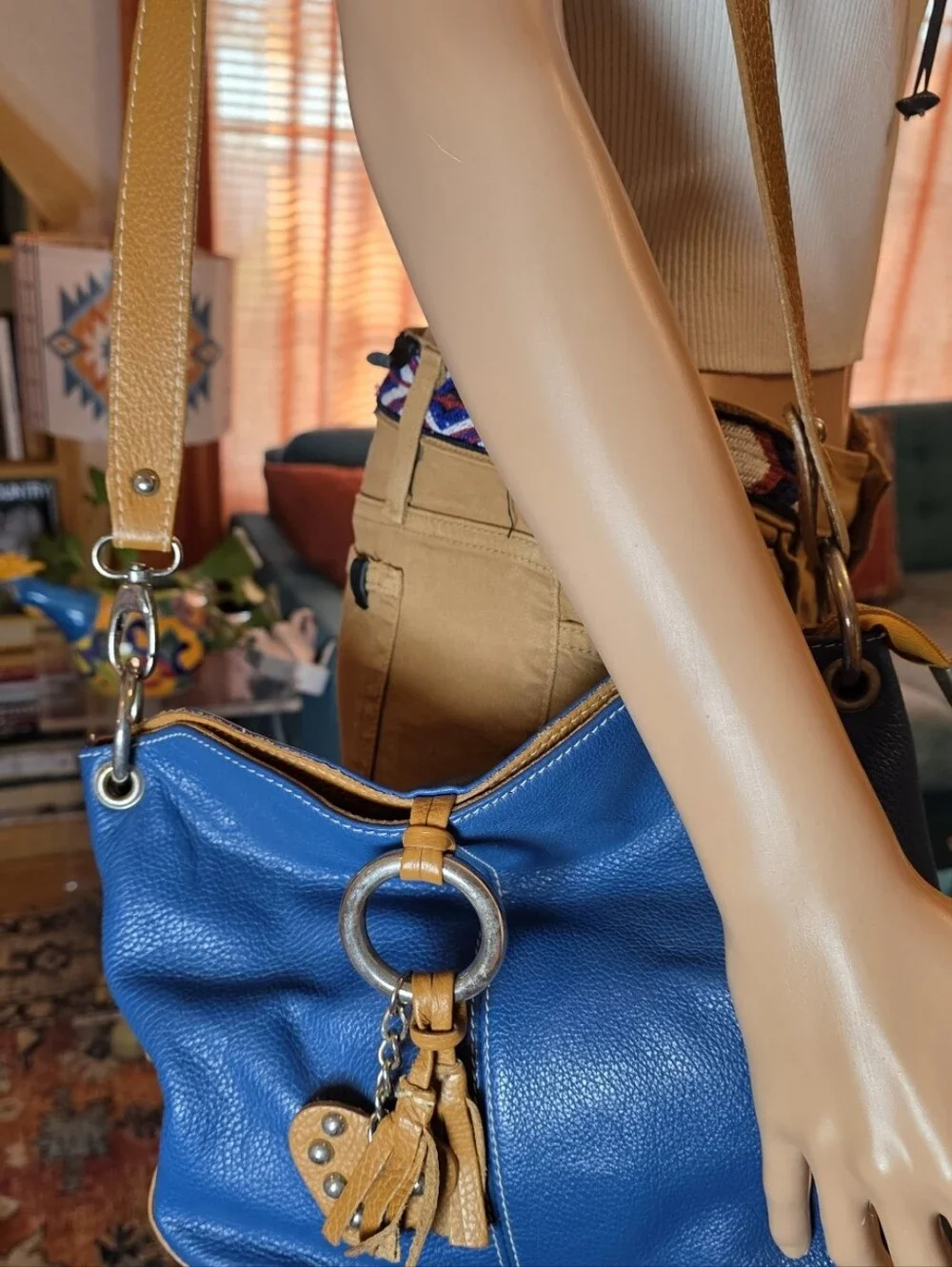 Vintage Italian Leather Shoulder Bag Hobo - Unbranded Vera Pelle